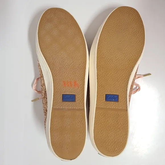 Keds x Kate Spade NY Women’s Rose Gold Triple Kick Glitter Platform Sneakers 8½