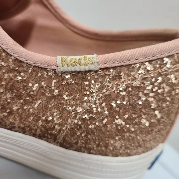 Keds x Kate Spade NY Women’s Rose Gold Triple Kick Glitter Platform Sneakers 8½