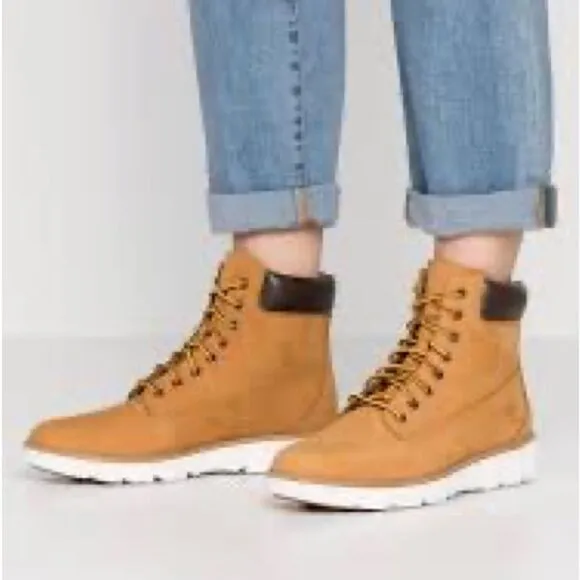 Keeley Field Timberland Lace Up Wheat Nubuck Boots A18