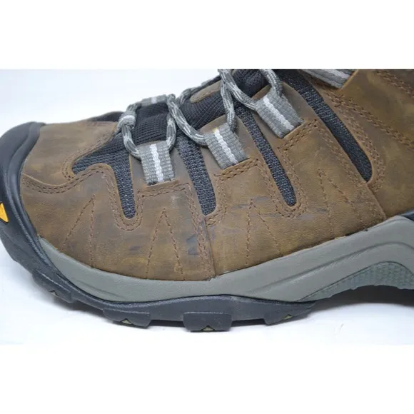 Keen Gypsum Boots Mens Sz 8 Brown Leather High Top Hiking Work Waterproof Shoes