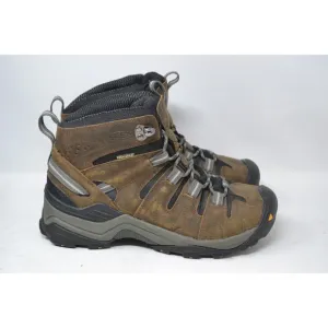 Keen Gypsum Boots Mens Sz 8 Brown Leather High Top Hiking Work Waterproof Shoes