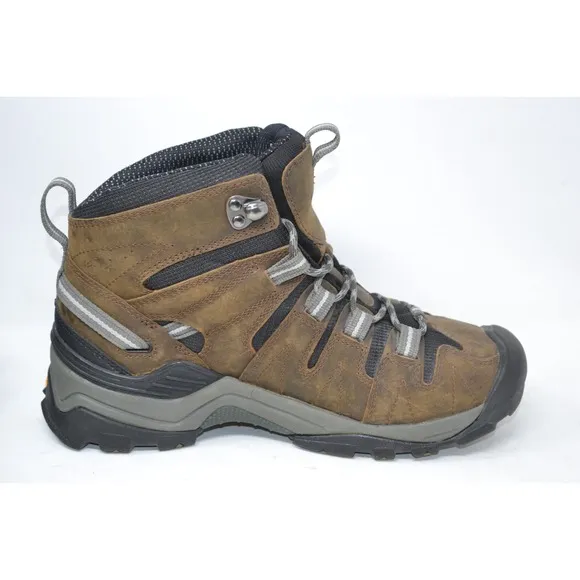 Keen Gypsum Boots Mens Sz 8 Brown Leather High Top Hiking Work Waterproof Shoes