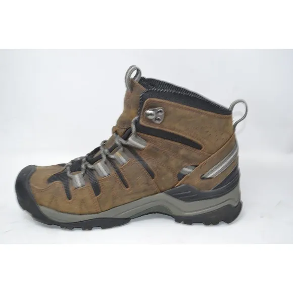 Keen Gypsum Boots Mens Sz 8 Brown Leather High Top Hiking Work Waterproof Shoes