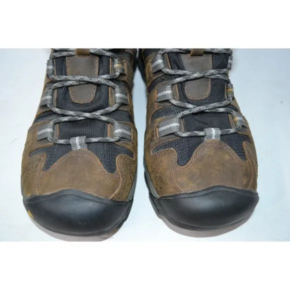 Keen Gypsum Boots Mens Sz 8 Brown Leather High Top Hiking Work Waterproof Shoes
