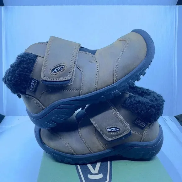 Keen Kids  Chukka Boots Kootenay IV Mid Hook &amp; Loop Ankle Shoes Brown Size 11