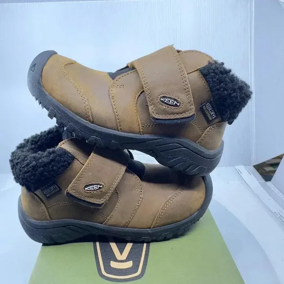 Keen Kids  Chukka Boots Kootenay IV Mid Hook &amp; Loop Ankle Shoes Brown Size 11