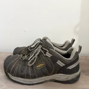 Keen Men's Flint II brown Leather Electrical Hazard Steel Toe Work Shoes Sz 10.5