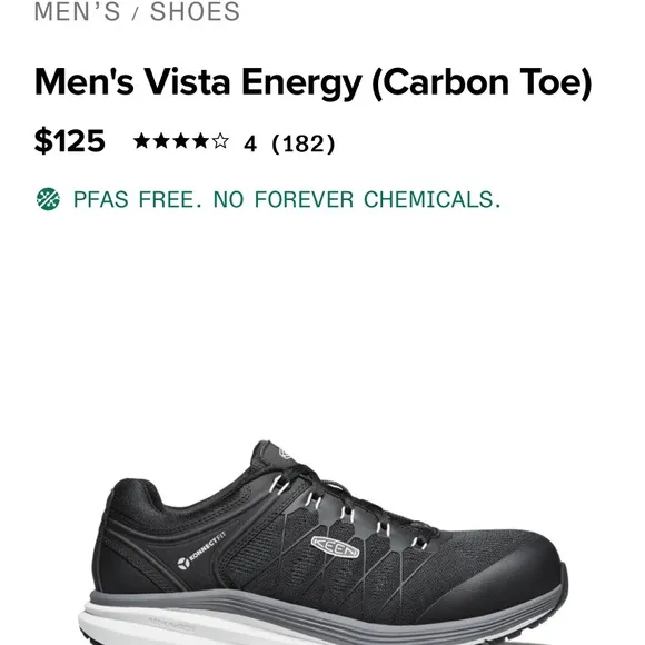 Keen Men's Vista Energy Black carbon toe Shoes