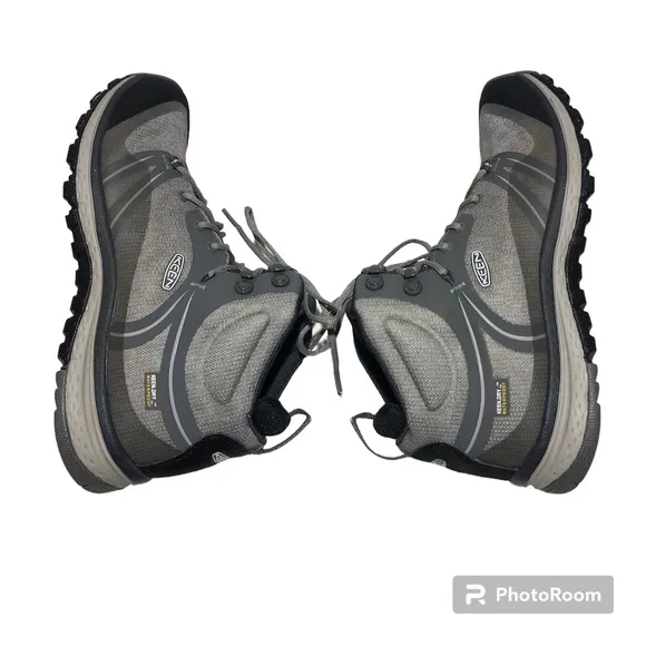 Keen Terradora Waterproof Mid Hiking Boots Shoes Size 9.5 Black Grey