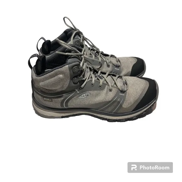 Keen Terradora Waterproof Mid Hiking Boots Shoes Size 9.5 Black Grey