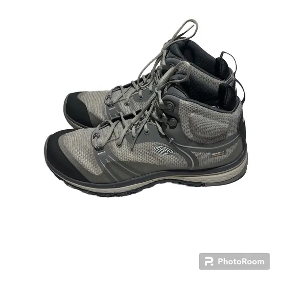Keen Terradora Waterproof Mid Hiking Boots Shoes Size 9.5 Black Grey