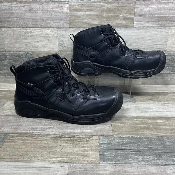 KEEN Utility Boots Mens 11 EE Black Detroit XT Mid Composite Toe Waterproof Work