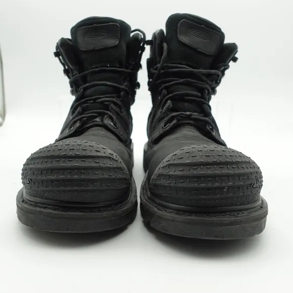 Keen Utility Men Size 9.5 D Boots Black Leather Carbon Toe Work Shoes Waterproof