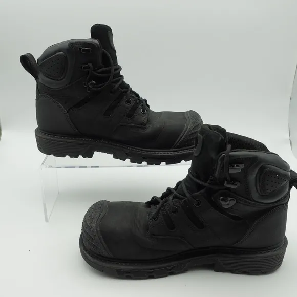 Keen Utility Men Size 9.5 D Boots Black Leather Carbon Toe Work Shoes Waterproof