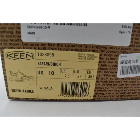 Keen Womens Size 10 WK400 Leather Safari Birch Walking Shoes Sneakers