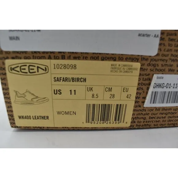 Keen Womens Size 11 WK400 Leather Safari Birch Walking Shoes Sneakers