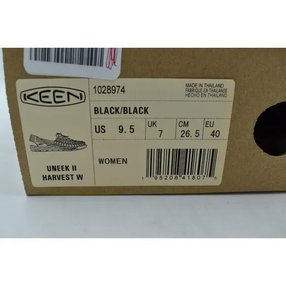 Keen Womens Size 9.5 Uneek II Harvest Black Sandals Shoes