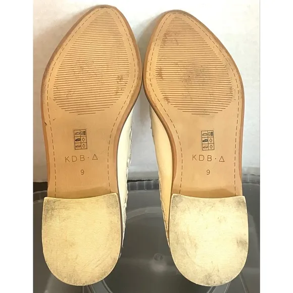 Kelsi Dagger Brooklyn Women's Cream Leather Mesh Loafers Size 9 Medium.