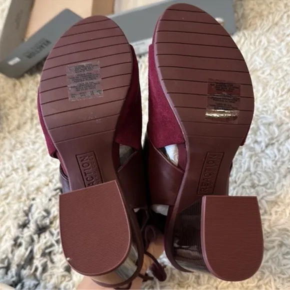 KENNETH COLE Burgundy Peep Toe Boots