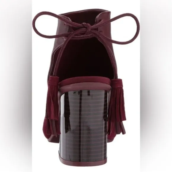 KENNETH COLE Burgundy Peep Toe Boots
