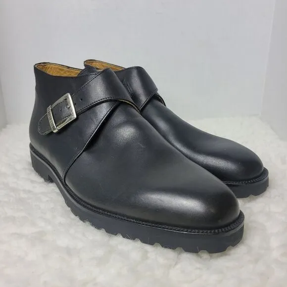 Kenneth Cole New York Men's Boots Size 11 Double Buckle Side Black Chukka Shoes