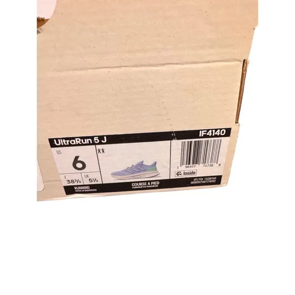 Kids Adidas UltraRun 5 J Running Shoes, Size 6, Light Blue