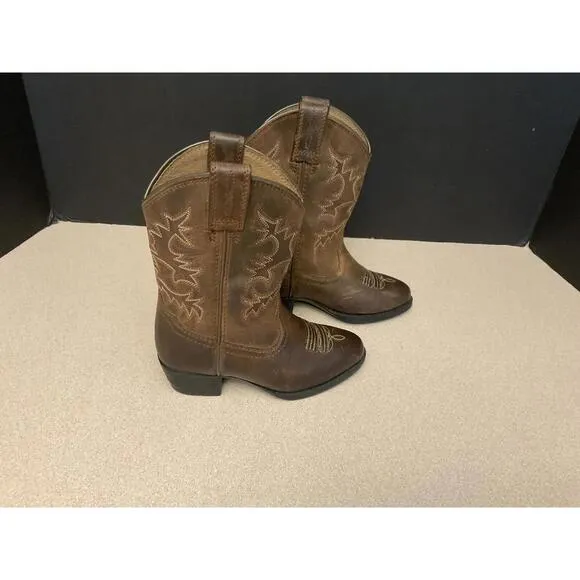 Kid’s ARIAT Heritage Distressed Brown Leather Western Boots. Size 8.5C. Awesome!