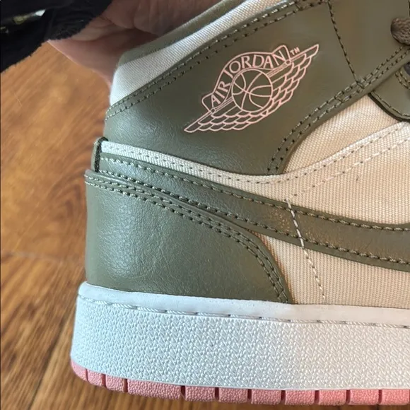 Kids Green and Cream High-Top Sneakers