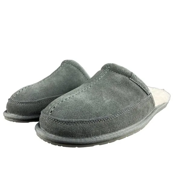 Koolaburra by UGG Men's Grey Sting Suede Fur Slippers Size 10