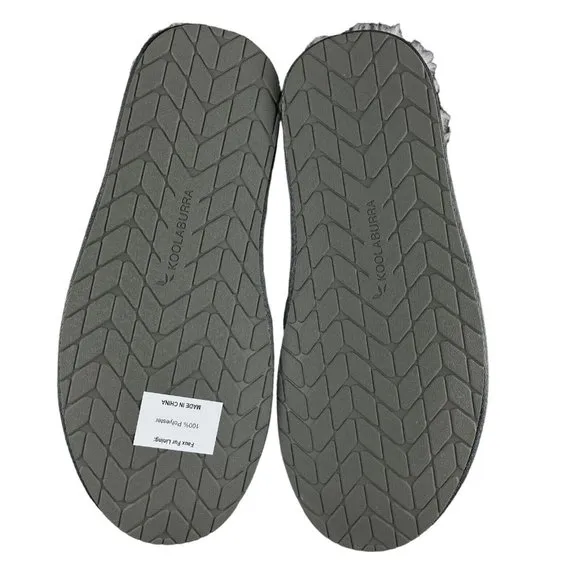 Koolaburra by UGG Men's Grey Sting Suede Fur Slippers Size 10
