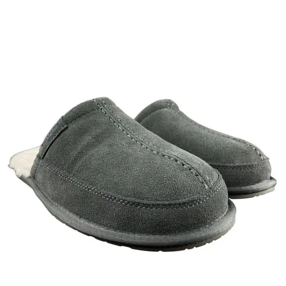 Koolaburra by UGG Men's Grey Sting Suede Fur Slippers Size 10