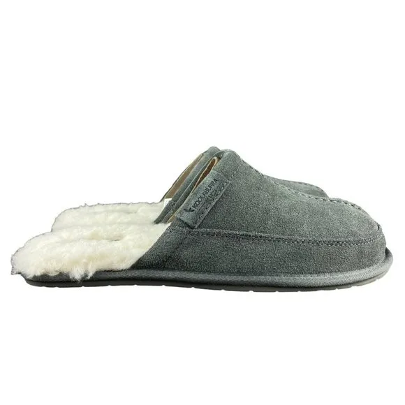 Koolaburra by UGG Men's Grey Sting Suede Fur Slippers Size 10