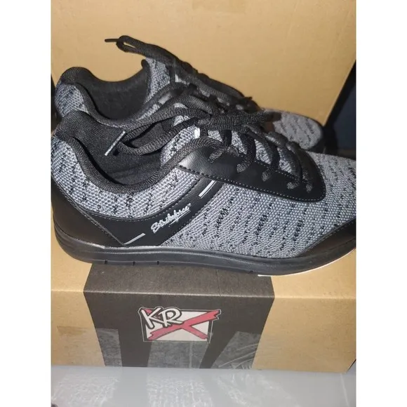 KR Flyer Mesh Mens 7 Wide Womens 9.5 Bowling Shoes  Black/steel New With Box