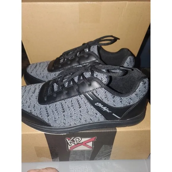 KR Flyer Mesh Mens 7 Wide Womens 9.5 Bowling Shoes  Black/steel New With Box