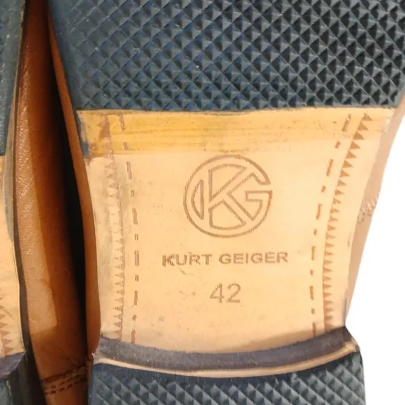 Kurt Geiger Loafers Men's Tan Tassled Slip-On Shoes size 10