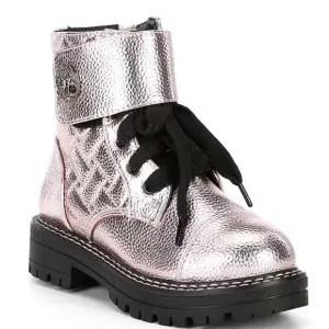 Kurt Geiger London Girls' Kensington Metallic Leather Strap Boots