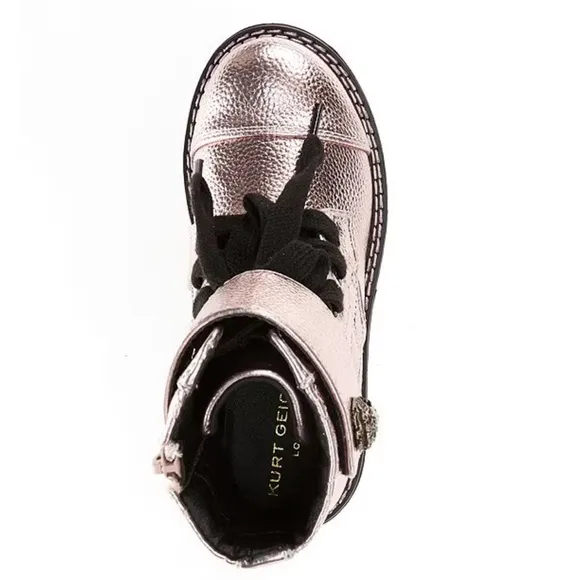 Kurt Geiger London Girls' Kensington Metallic Leather Strap Boots