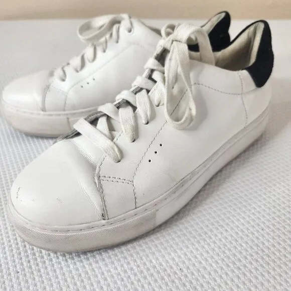 Kurt Geiger London Laney Leather Platform Sneakers Womens Size 9 White