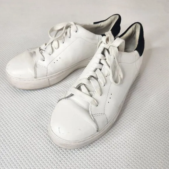 Kurt Geiger London Laney Leather Platform Sneakers Womens Size 9 White