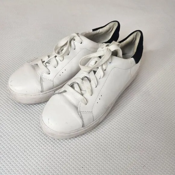 Kurt Geiger London Laney Leather Platform Sneakers Womens Size 9 White