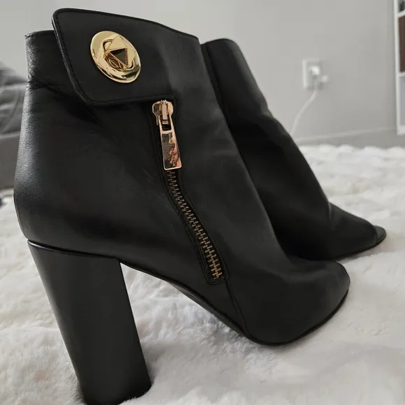 Kurt Geiger London Leather Heeled Peep toe Boots Size 38 #123