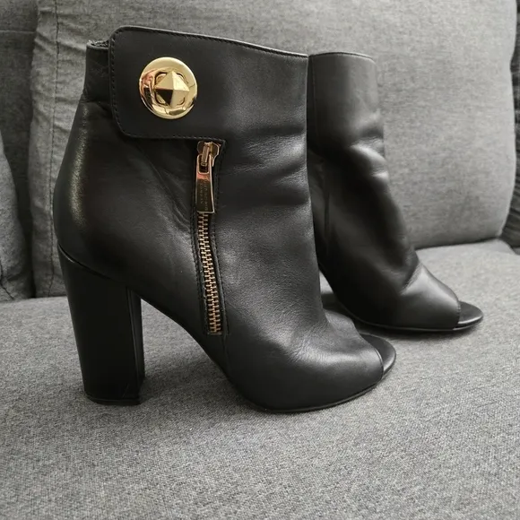 Kurt Geiger London Leather Heeled Peep toe Boots Size 38 #123
