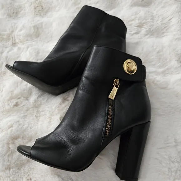 Kurt Geiger London Leather Heeled Peep toe Boots Size 38 #123