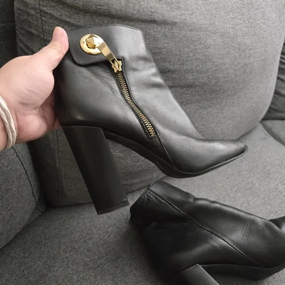 Kurt Geiger London Leather Heeled Peep toe Boots Size 38 #123