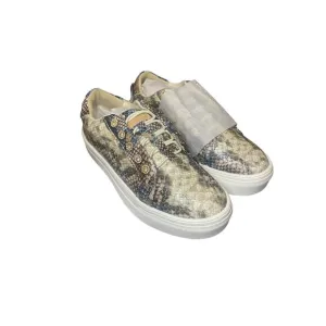 KURT GEIGER LONDON Mini Liviah Python-Embossed Platform Low Top Sneakers