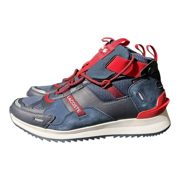 Lacoste Run Breaker 0521 Mid Boots Shoes Men's Size 8.5 Navy Blue Red *READ*
