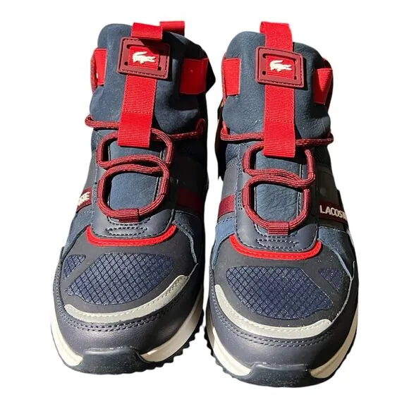 Lacoste Run Breaker 0521 Mid Boots Shoes Men's Size 8.5 Navy Blue Red *READ*