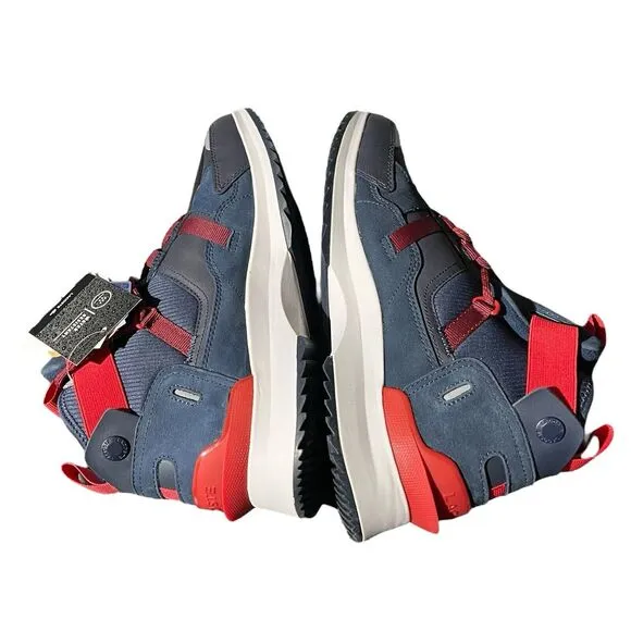 Lacoste Run Breaker 0521 Mid Boots Shoes Men's Size 8.5 Navy Blue Red *READ*