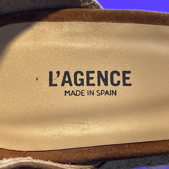 L'AGENCE Elysee Brown Suede Espadrille Wedge Sandals Women's Shoe Size 10-NEW
