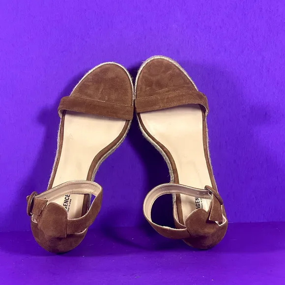 L'AGENCE Elysee Brown Suede Espadrille Wedge Sandals Women's Shoe Size 10-NEW